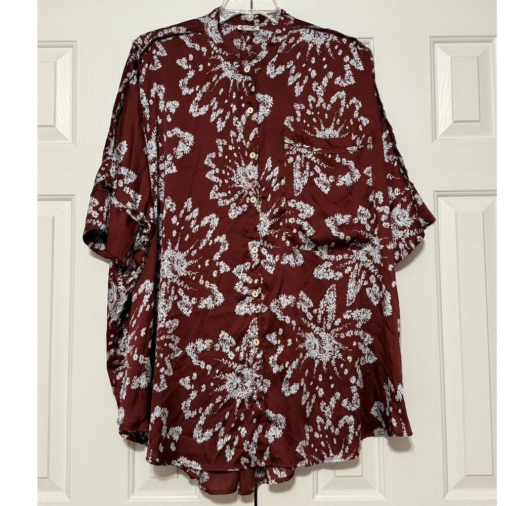 Intimately Free People Goddess Sleep Shirt, Clematis Combo, Size L